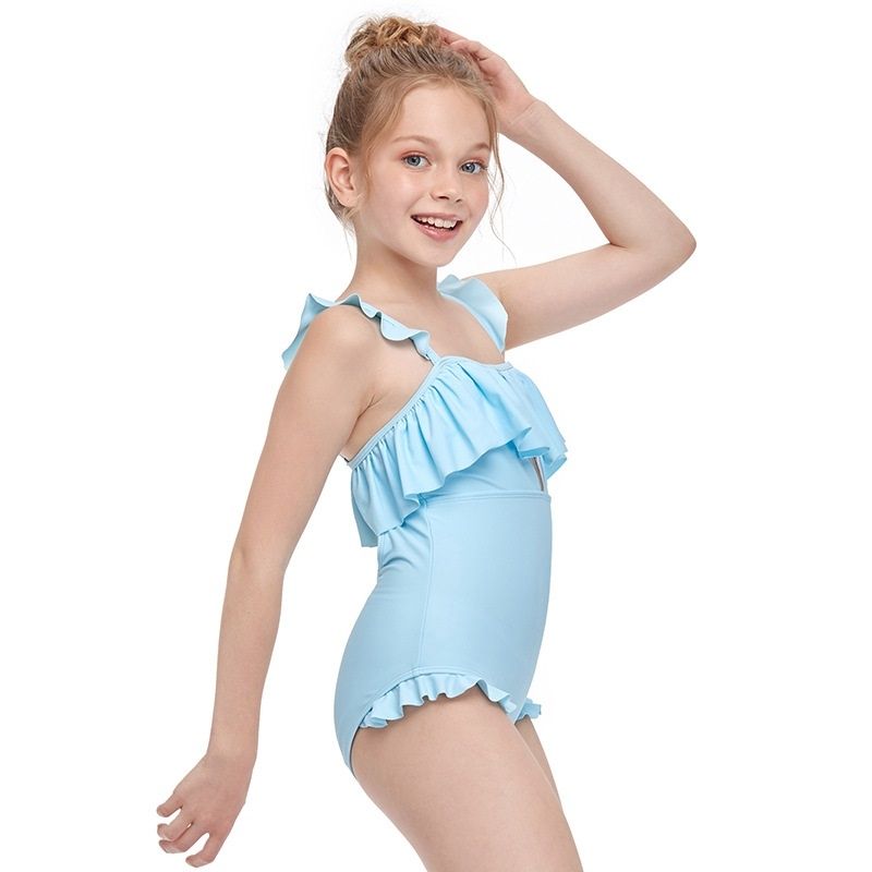 Ruffled Sling Baby Girls One-piece Swimsuit (Color:Yellow Size:116)