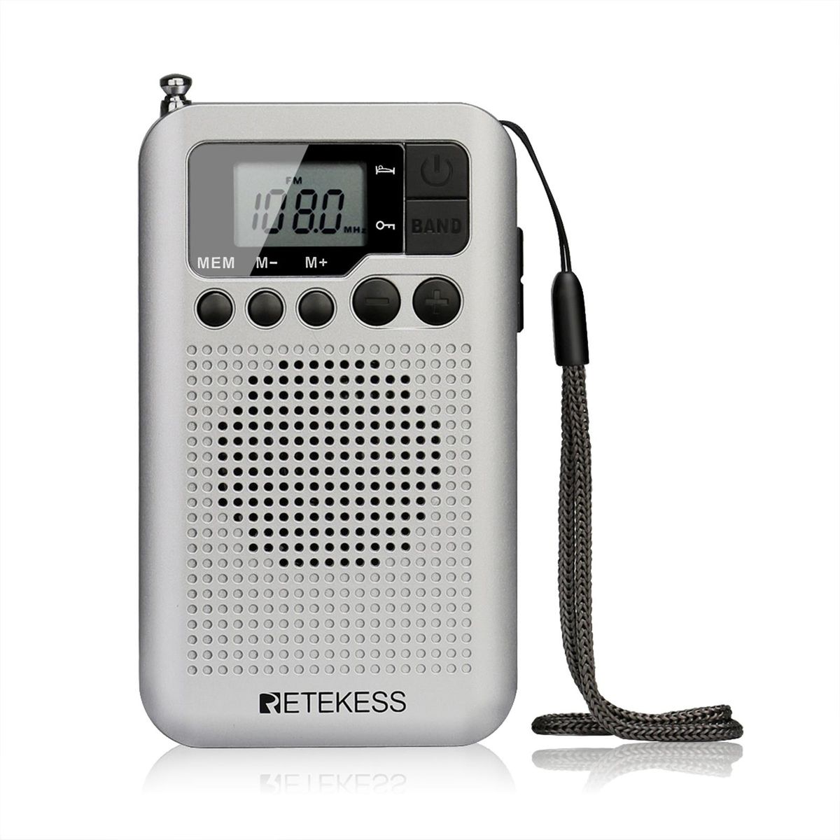 Retekess TR106 FM/AM Portable Radio with LCD Display with Sleep Timer Pocket Radio Receiver MP3 Player
