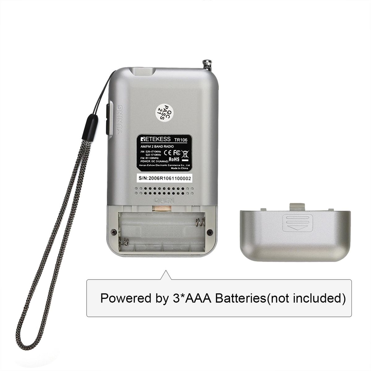 Retekess TR106 FM/AM Portable Radio with LCD Display with Sleep Timer Pocket Radio Receiver MP3 Player