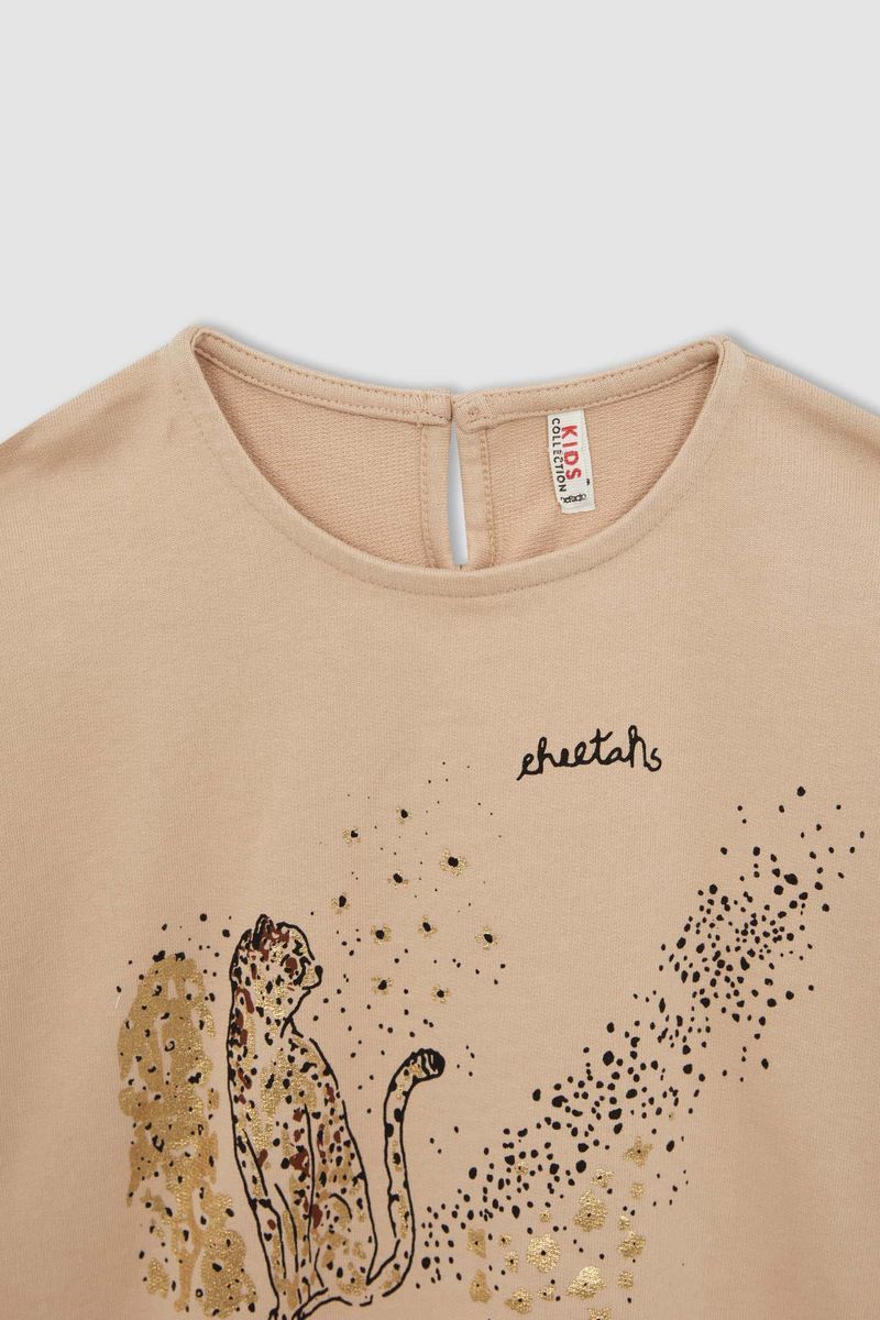 Girl - Regular Fit C Neck Knitted Long Sleeve Body - Beige