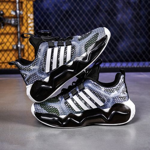 Hollow Girls Shoes Breathable Kids Sneaker Shoes Rotating Buckle Black