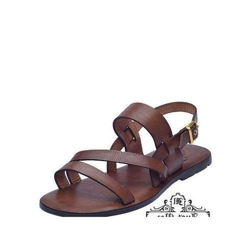 Unique Men's Leather Sandal - Brown/Brown