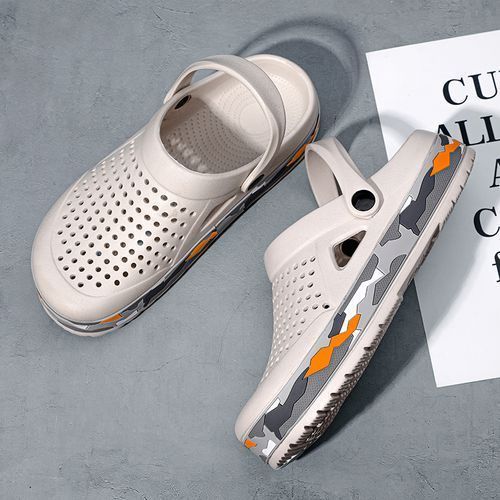 Men's Beach Shoes Outdoor EVA Hole Sandals-White