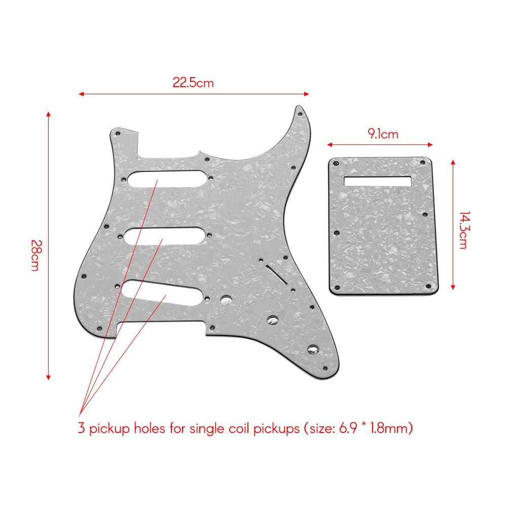 SSS Electric Guitar Pickguard Set With Back Plate Screws