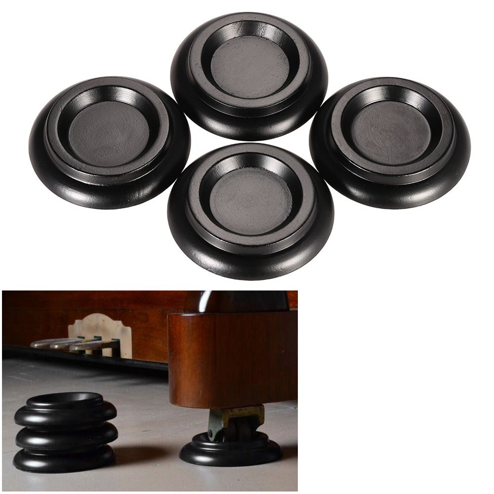 4pcs/set Solid Wood Upright Piano Caster Cups W/ EVA