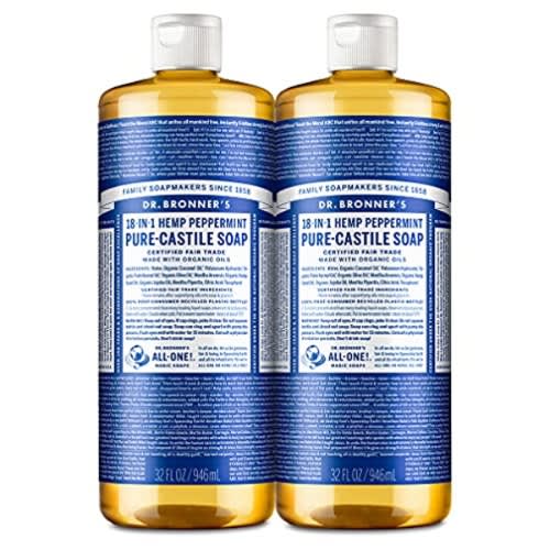Organic Hemp Peppermint Castile Liquid Soap -  18-in-1  - 946ml - 1 Piece