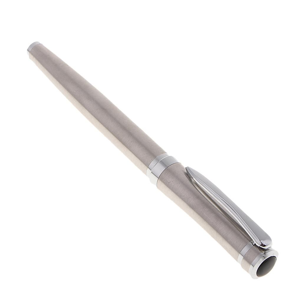 Luxury Bollpoint Pen - Executive Fountain Pen Set - Business Silver
