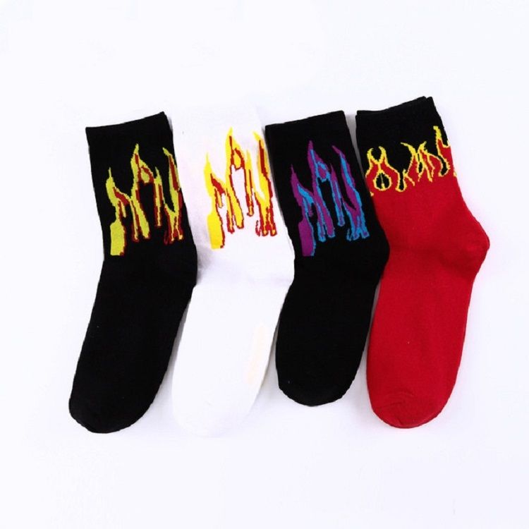 Men Fashion Street Hip Hop Skateboard Tube Cotton Socks Socks One Size