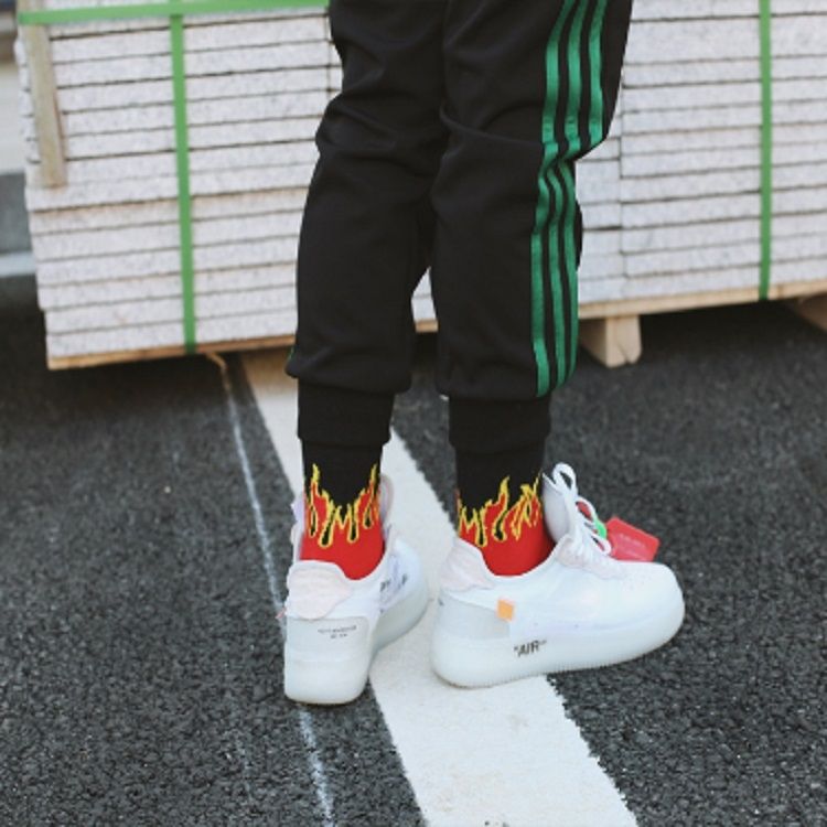 Men Fashion Street Hip Hop Skateboard Tube Cotton Socks Socks One Size