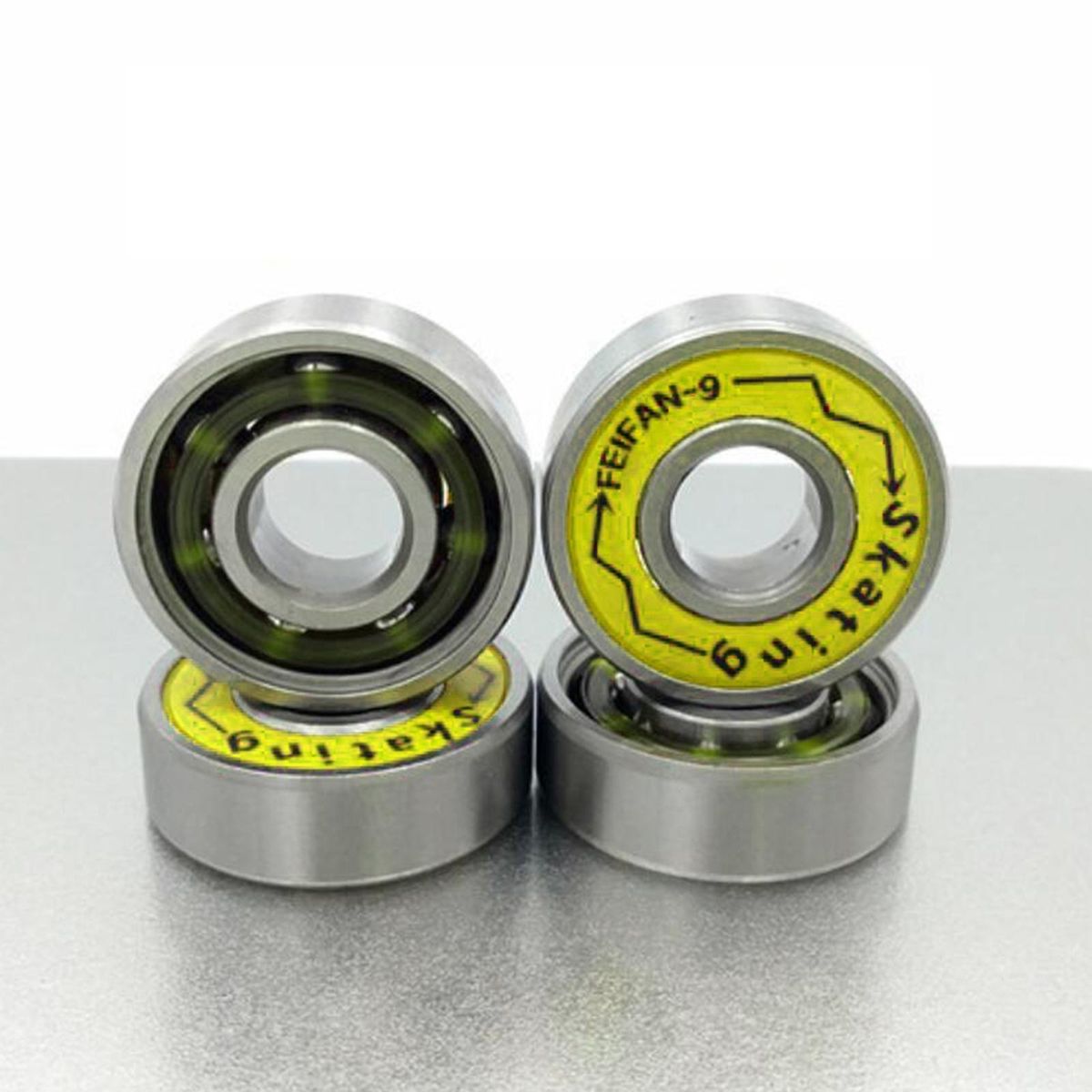 16Pc ABEC  Skateboard Replacement For Skate Board Yellow