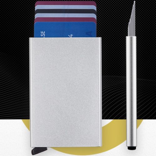 Automatic Anti-theft Atm Pop Up  ID Credit Card Holder Aluminum Metal Wallet