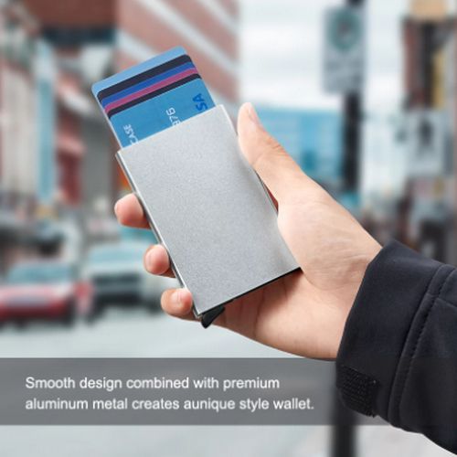 Automatic Anti-theft Atm Pop Up  ID Credit Card Holder Aluminum Metal Wallet