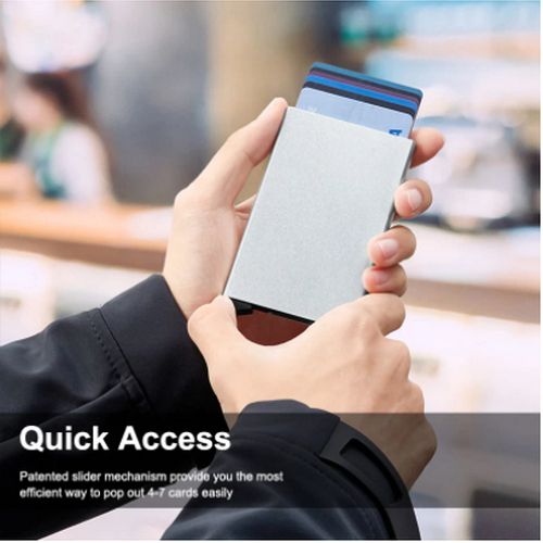 Automatic Anti-theft Atm Pop Up  ID Credit Card Holder Aluminum Metal Wallet
