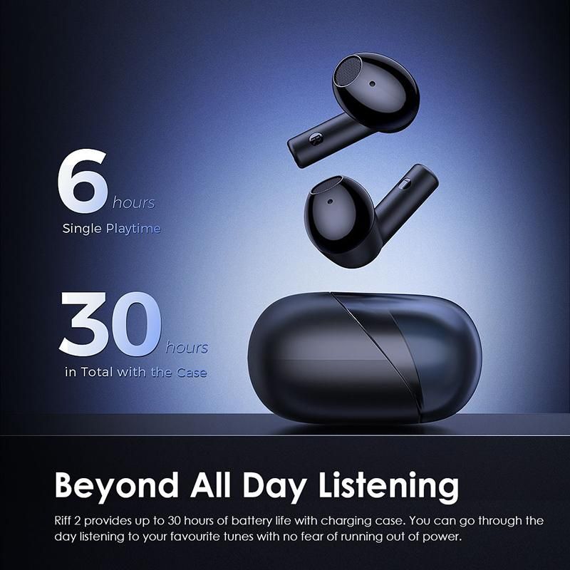 Oraimo Riff 2 OEB-E04D Wireless Earphone ENC Thumping Bass 30-hour Playtime with APP Control Nebula Blue