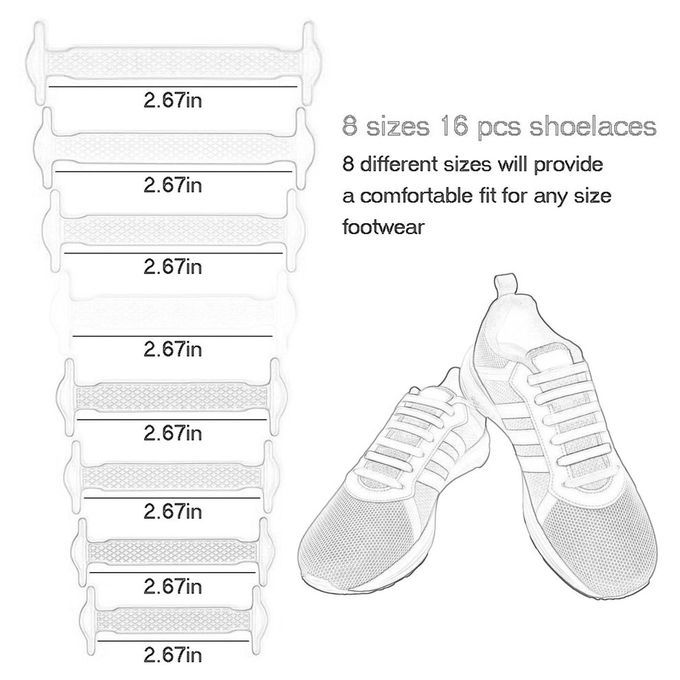 T-shaped Shoela Es No Tie Shoela Es Waterproof Sili On Flat Sports La Es-red
