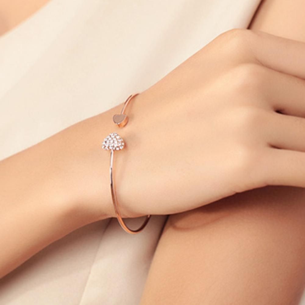 Fashion Heart Crystal Bangle High Quality Rhinestone