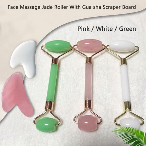 2pcs Face Massage Roller Guasha Board Gua Sha Ser Face Lifting Up Wrinkle Remover Cosmetic Makeup Beauty Tools Skin Care A