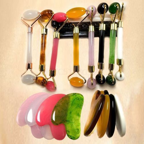 2pcs Face Massage Roller Guasha Board Gua Sha Ser Face Lifting Up Wrinkle Remover Cosmetic Makeup Beauty Tools Skin Care A