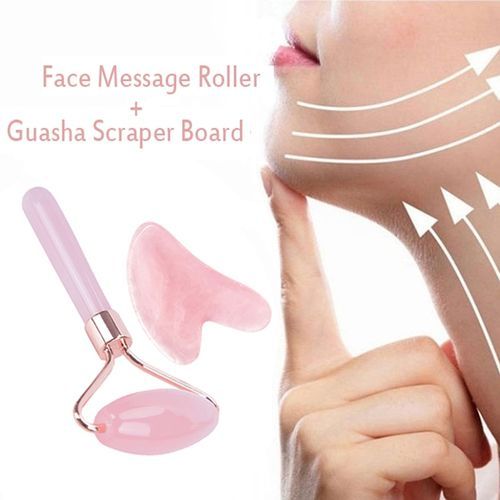 2pcs Face Massage Roller Guasha Board Gua Sha Ser Face Lifting Up Wrinkle Remover Cosmetic Makeup Beauty Tools Skin Care A
