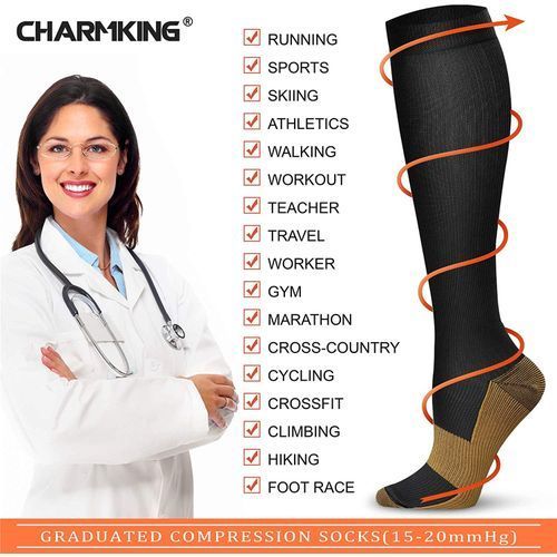 Copper Compression Socks (8 Pairs) For Running