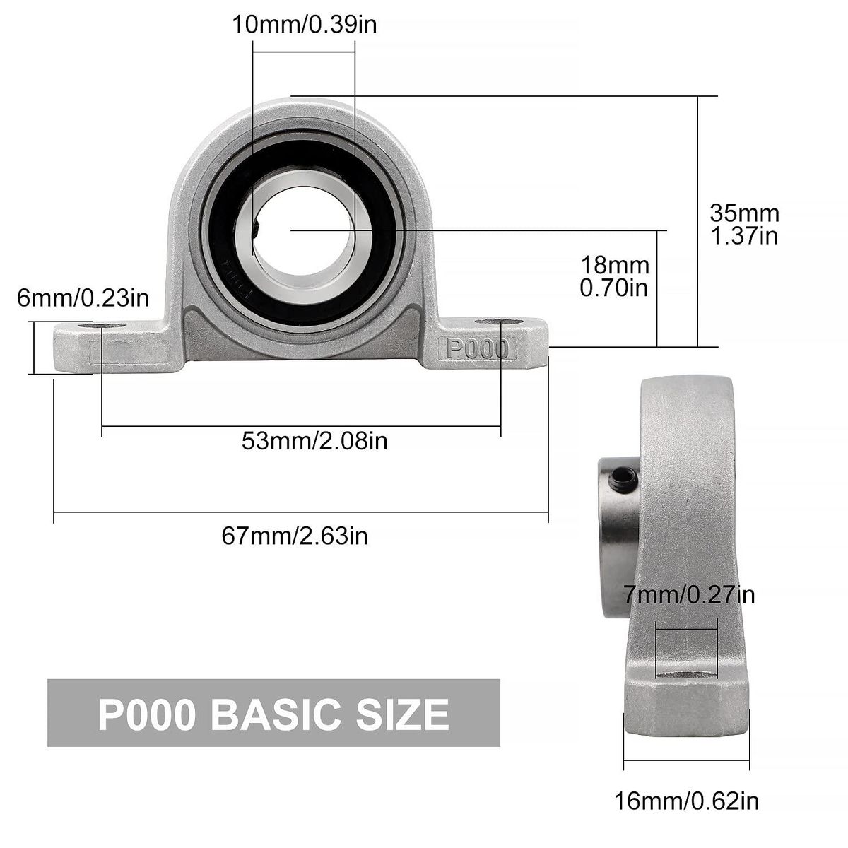 4 Pcs Bearing Housing Flange Bearing 10mm KP000 Ball Bearing Block Pillow Block Bearing for Spare Parts for 3D Printer