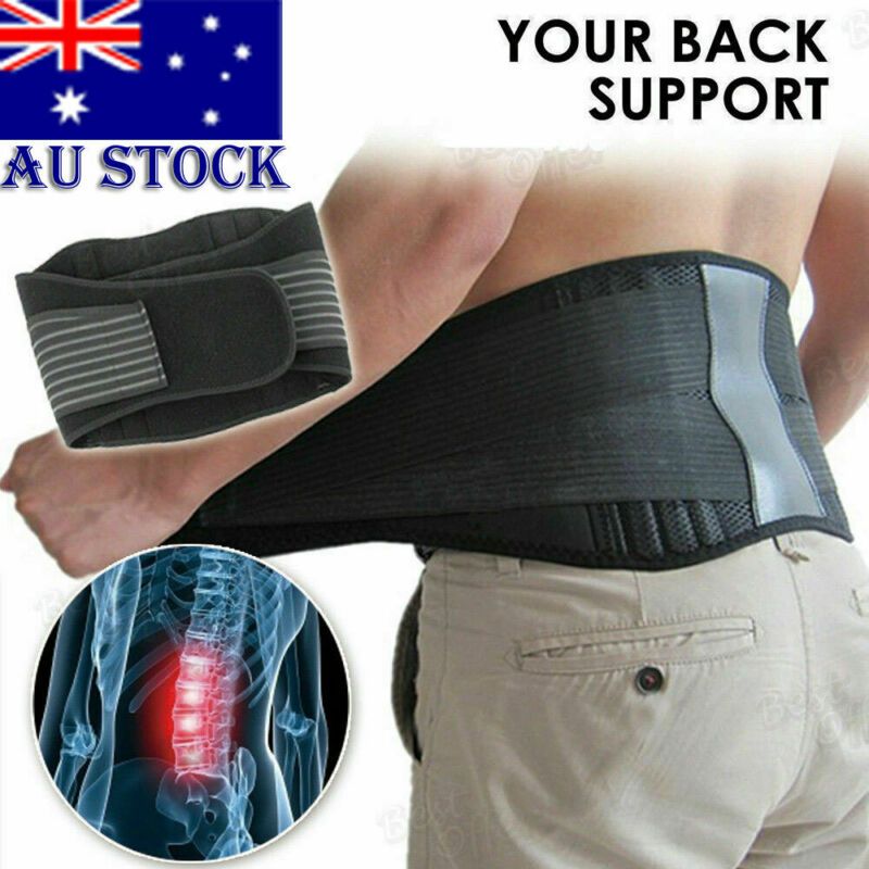 Lumber Lower Back Support Belt Brace Strap Pain Re