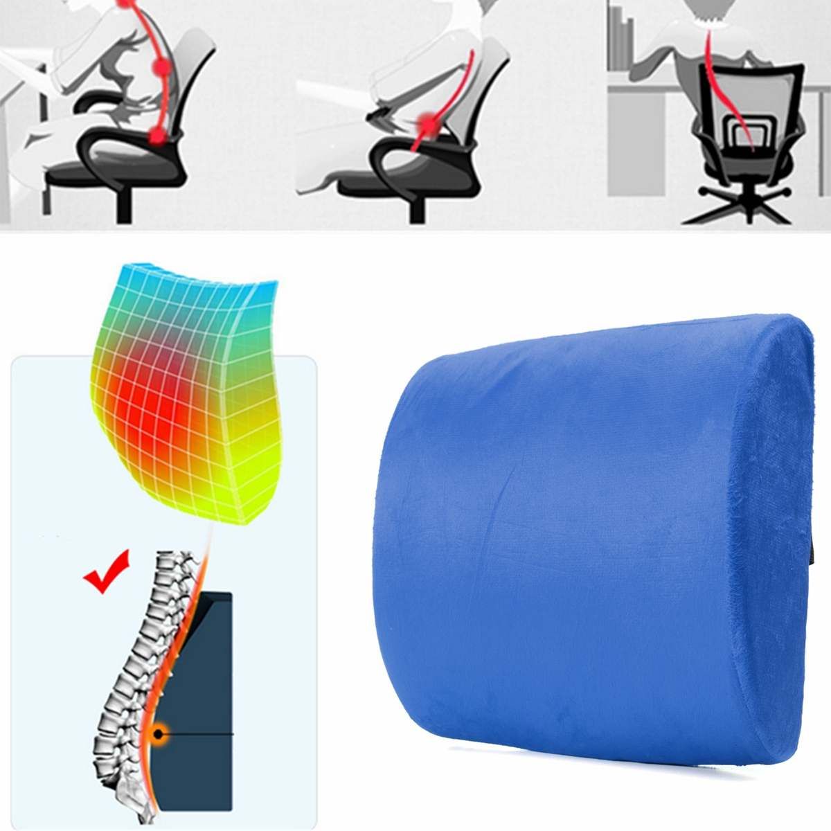 Waist Support Chair Waist Pillow Memory Foam Lumba