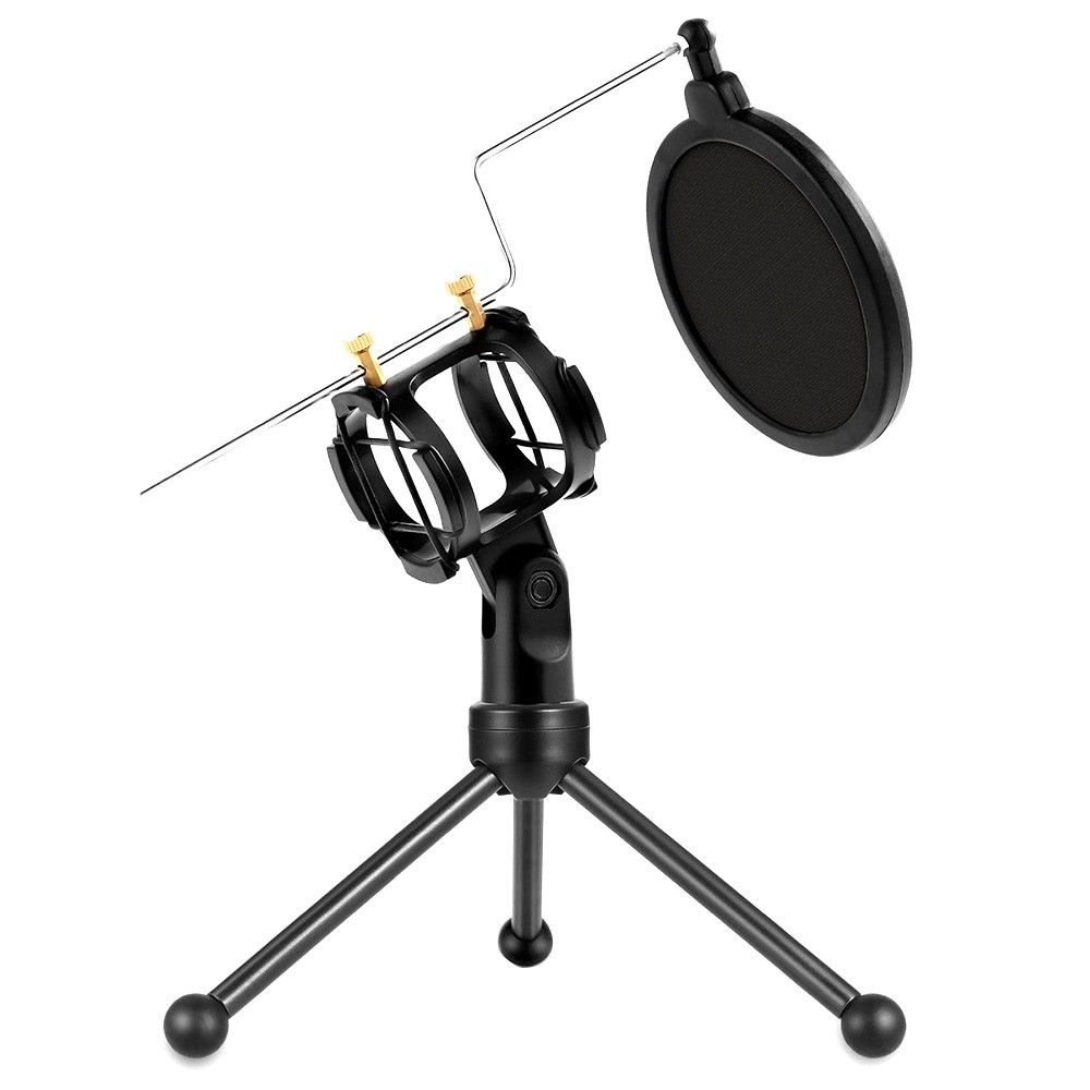Detachable Microphone Tripod Stand Shock Mount Desktop Mic