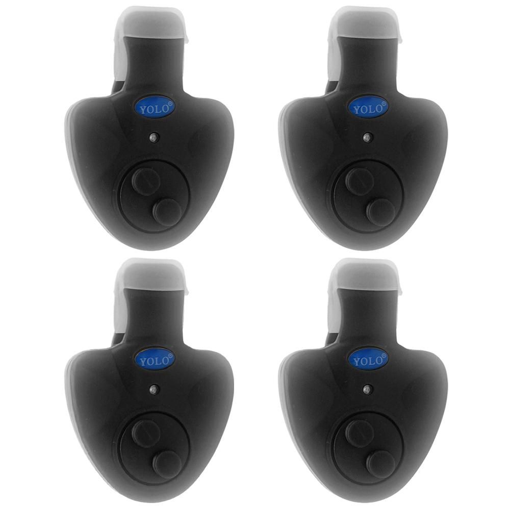 4pcs Electronic Fishing Bite Alarm with Sound LED Lights Indicator Fish Bite Alarms