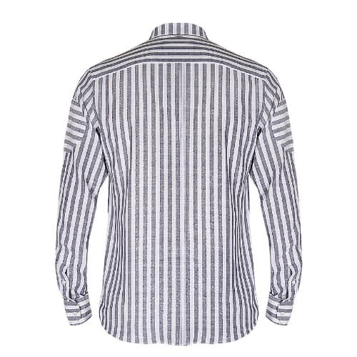 Angle Edged Patch Striped Men's Shirt - Msht-4422