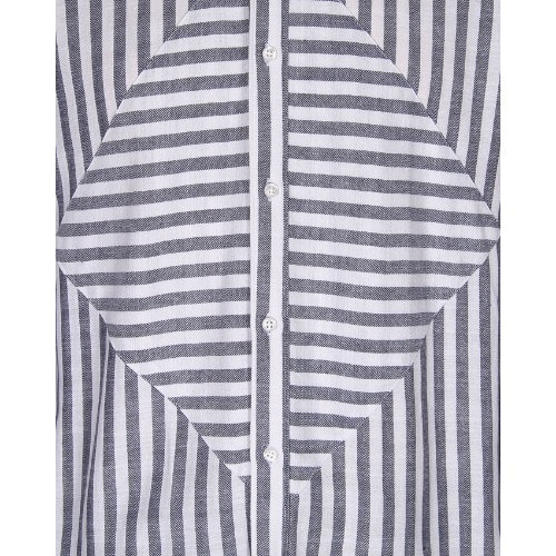 Angle Edged Patch Striped Men's Shirt - Msht-4422