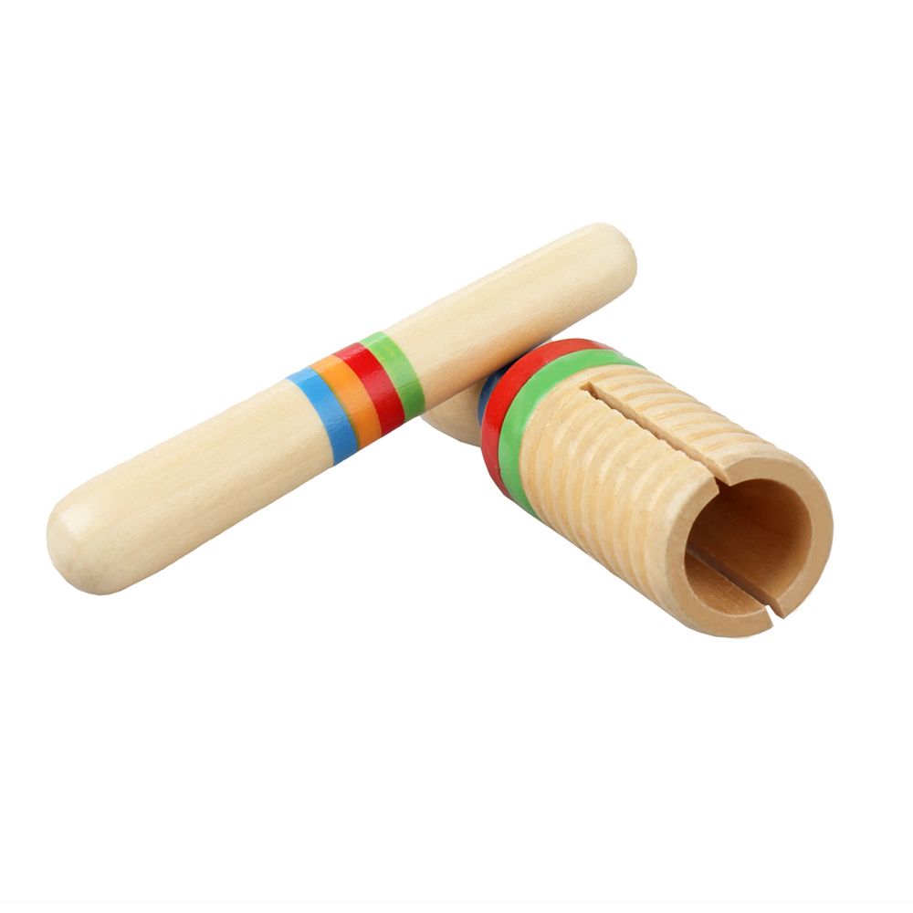 Colorful Wooden Crow Sounder Wood Guiro Kids Children