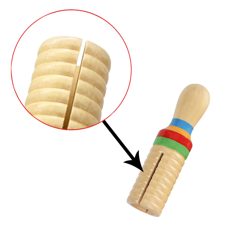 Colorful Wooden Crow Sounder Wood Guiro Kids Children