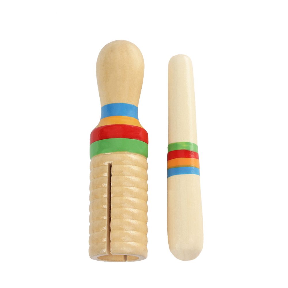 Colorful Wooden Crow Sounder Wood Guiro Kids Children