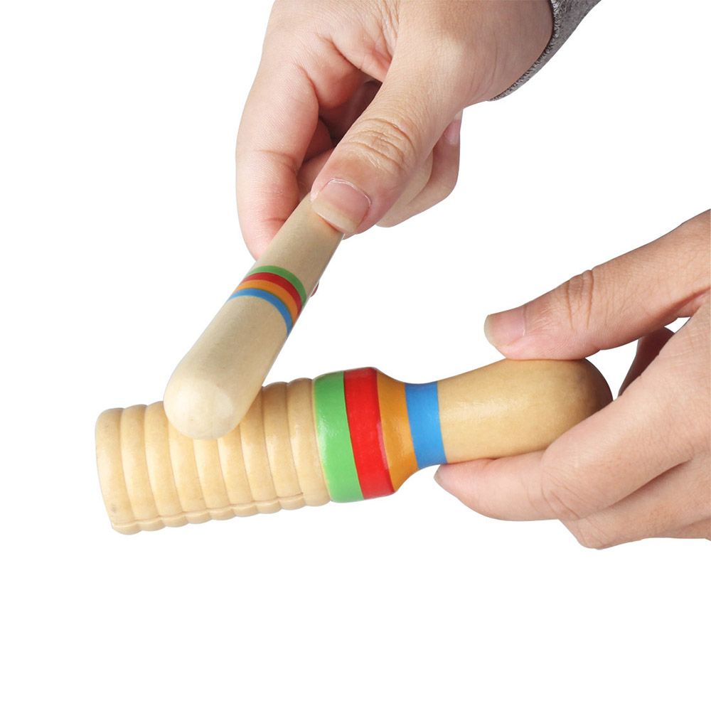 Colorful Wooden Crow Sounder Wood Guiro Kids Children