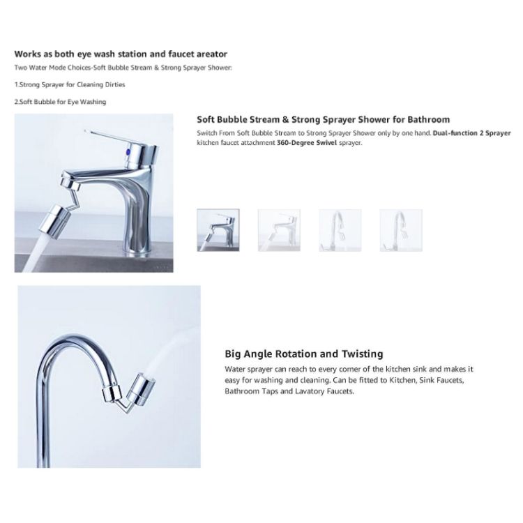 Rotating Faucet, Specification: Two Sections