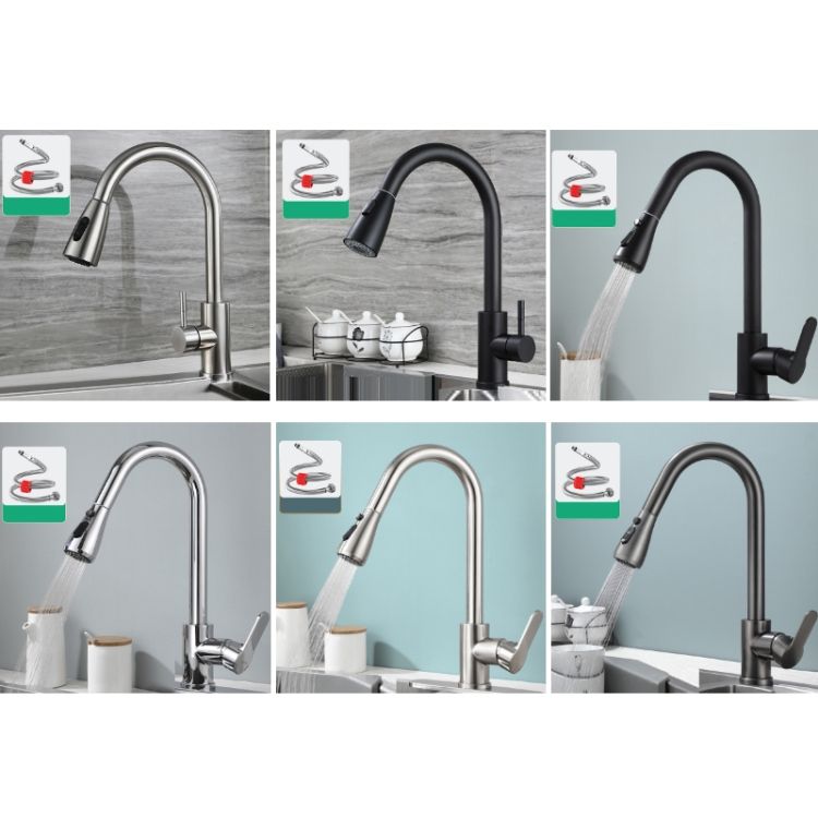 Kitchen Water Faucet Stainless Steel Black
