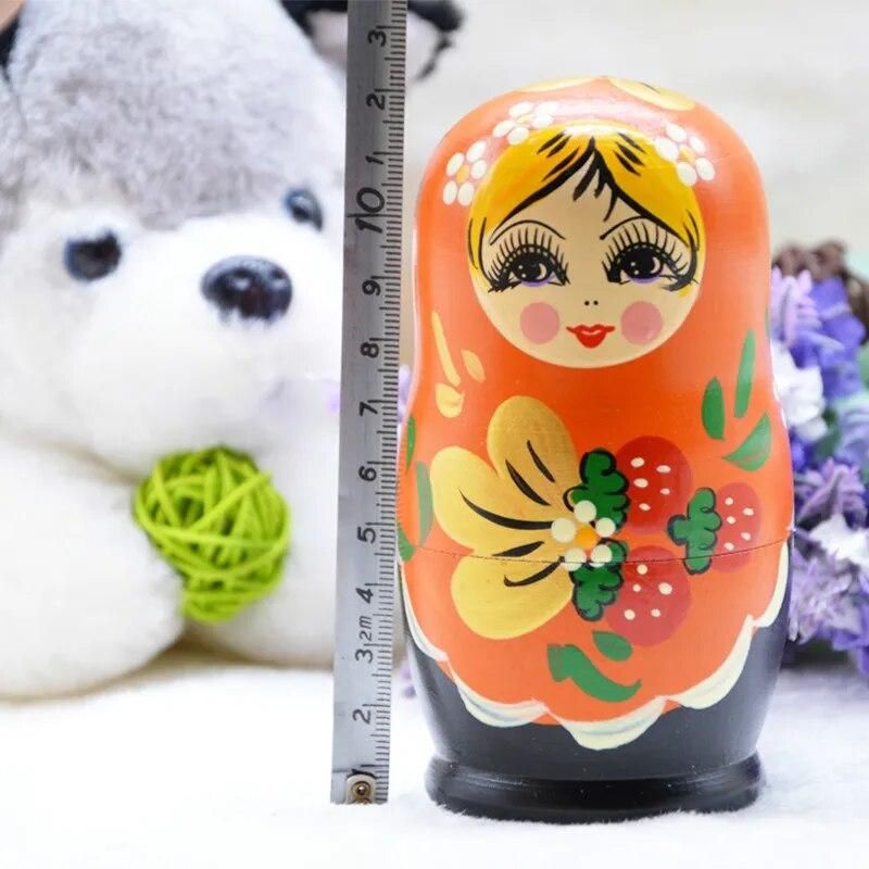 5pcs/set Wooden Russian Nesting Dolls Creative Ornaments New Year Christmas Gifts Wood Crafts Matryoshka Doll