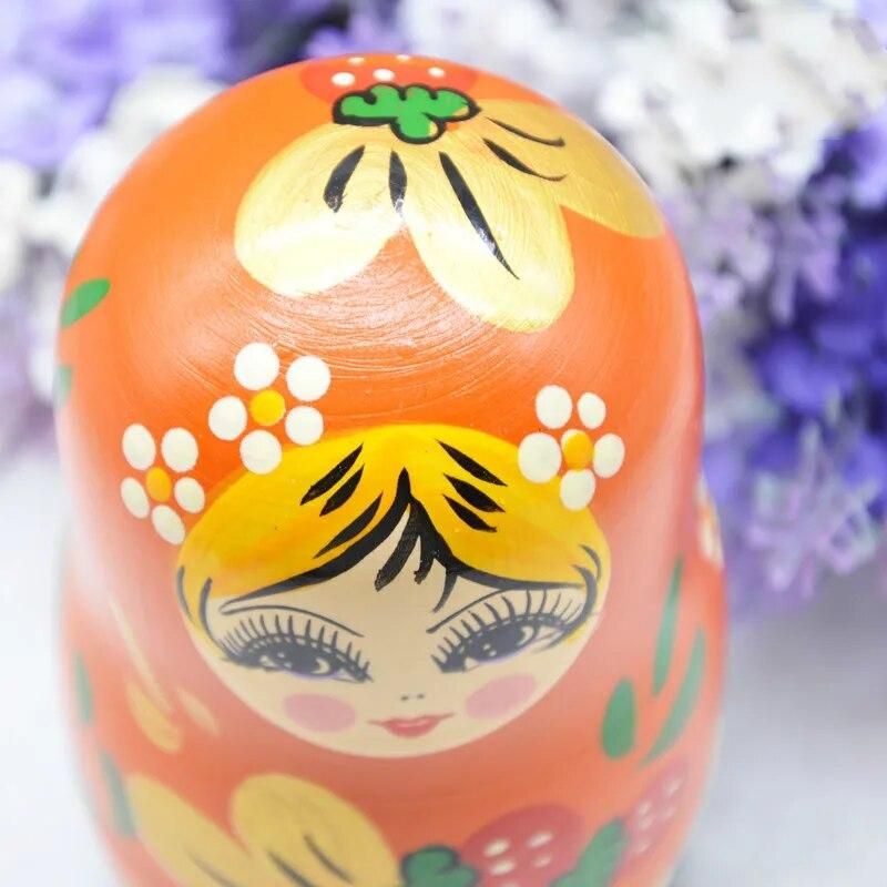 5pcs/set Wooden Russian Nesting Dolls Creative Ornaments New Year Christmas Gifts Wood Crafts Matryoshka Doll