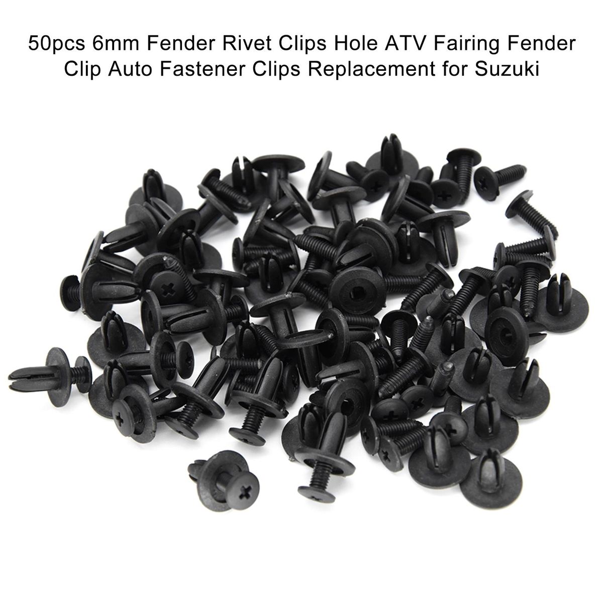 50pcs 6mm Fender Rivet Clips Hole ATV Fairing Fender Clip Auto Fastener Clips Replacement for Suzuki