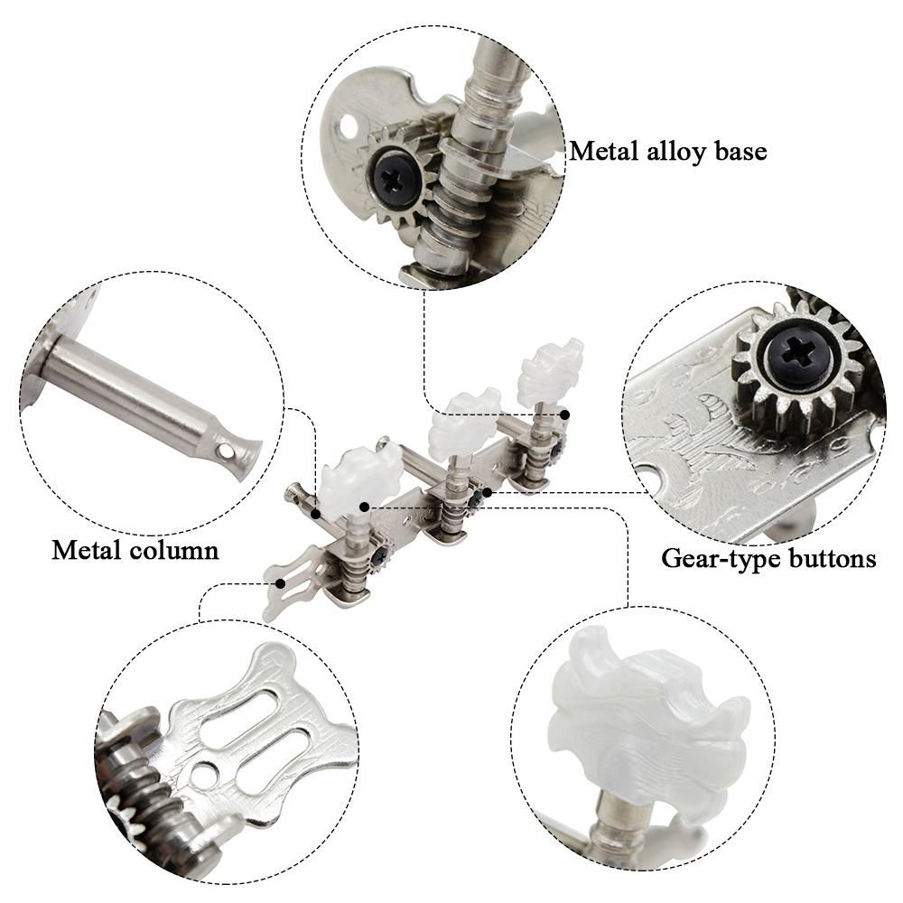 2pcs Folk Guitar Machine Head Knobs Guitar String Tuning Pegs Tuner Guitar Tuning Keys Silver Color