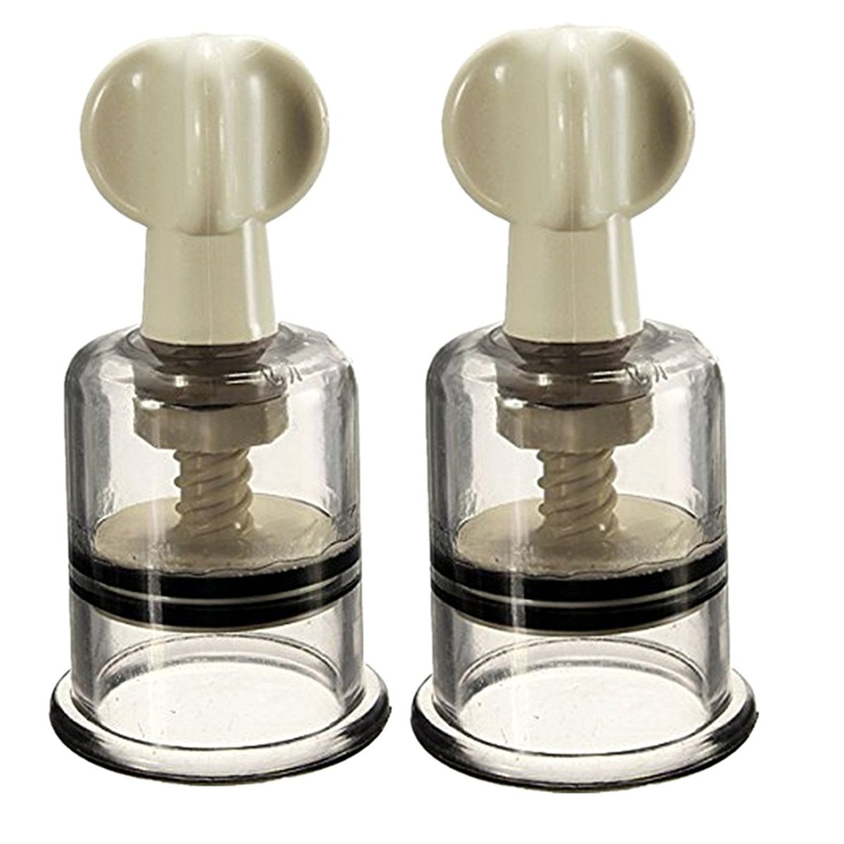 2pcs L Size (Dia. 1.5in) Twist No Pump Suction Cupping Nipple Enhancer Enlargement Breast Enlarger Vacuum Rotary Bondage Fetish - Firmer, Perkier, Larger Nipples