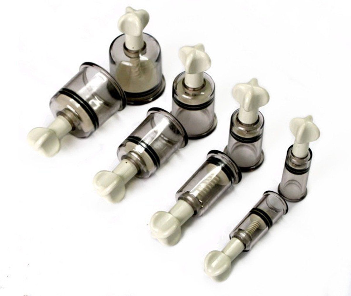 2pcs L Size (Dia. 1.5in) Twist No Pump Suction Cupping Nipple Enhancer Enlargement Breast Enlarger Vacuum Rotary Bondage Fetish - Firmer, Perkier, Larger Nipples