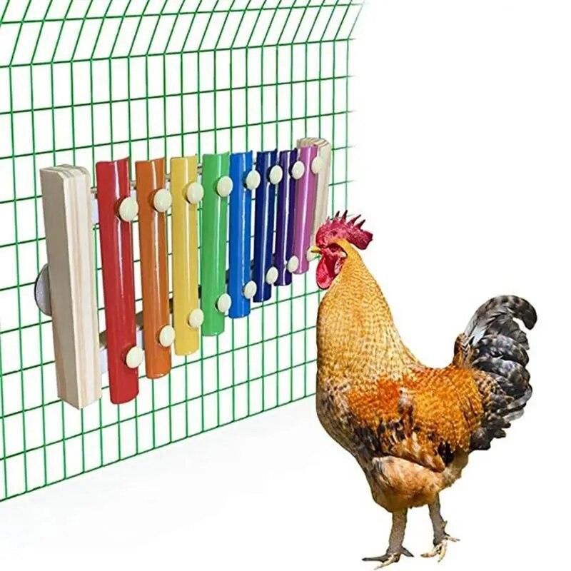 Chickens Xylophone Toy Bright Colors Bird Cage Hanging Ornaments For Chicken Bird Parrot Parakeet Henhouse Pet Shop Accessories