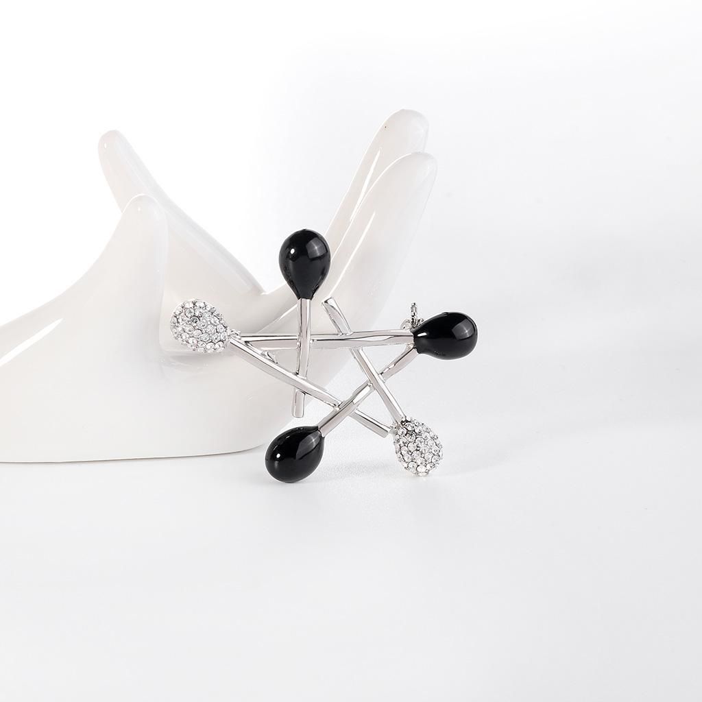 Brooch Retro Crystal Five-Pointed Star Alloy Simple