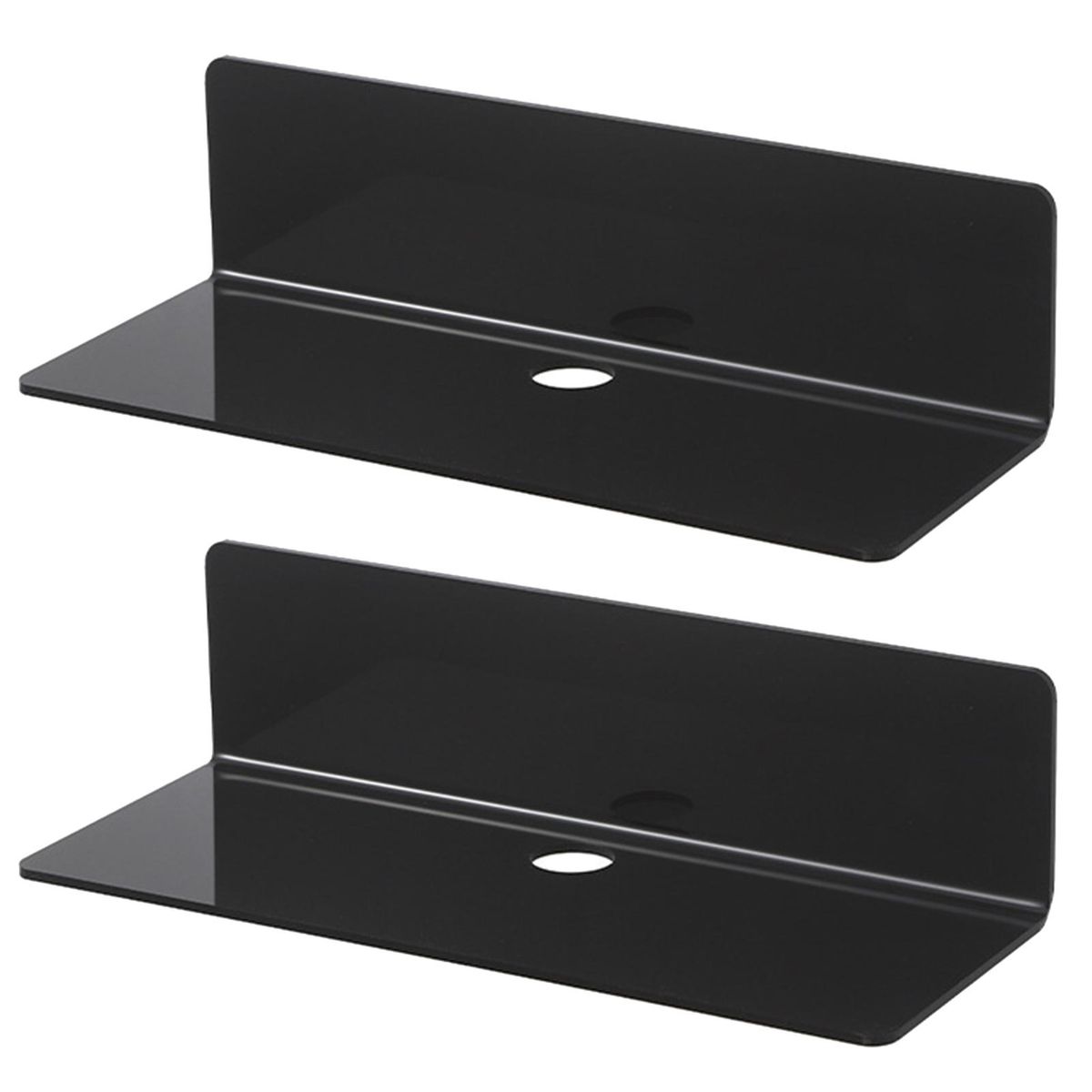 Security Camera Shelf Acrylic Wall Shelves with Speaker Hole Clock Black