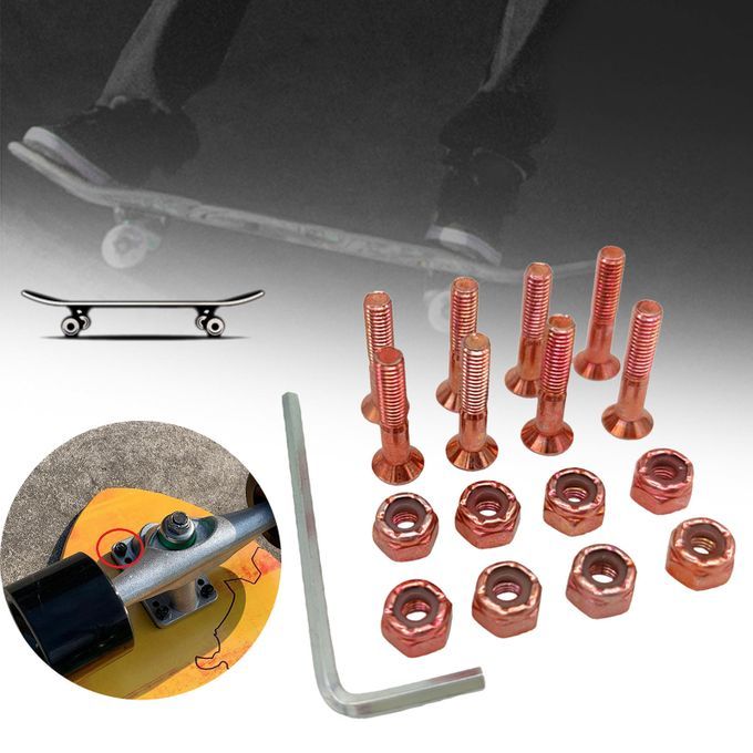Carbon Steel Electroplating Skateboard Screws Replacement Orange