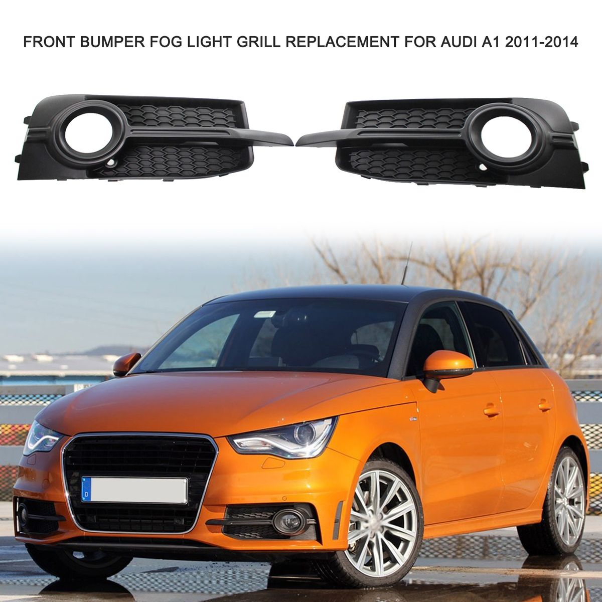 Front Bumper Fog Light Grill Fog Lamp Frames 2pcs,