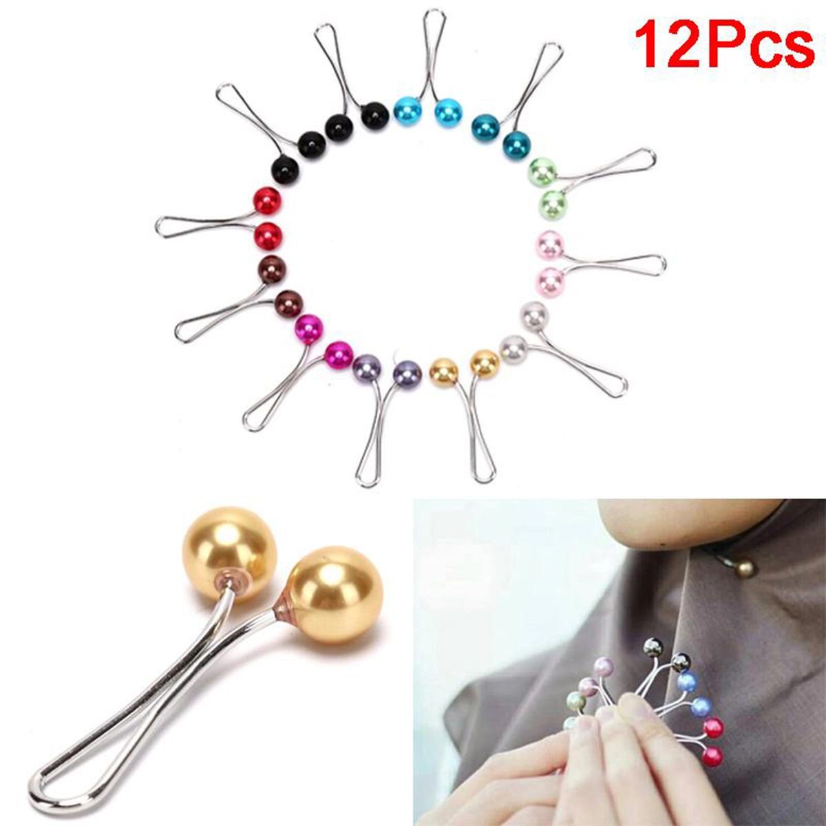 24 Pieces Clasp Clasp Scarf  Safety Sweater Shawl