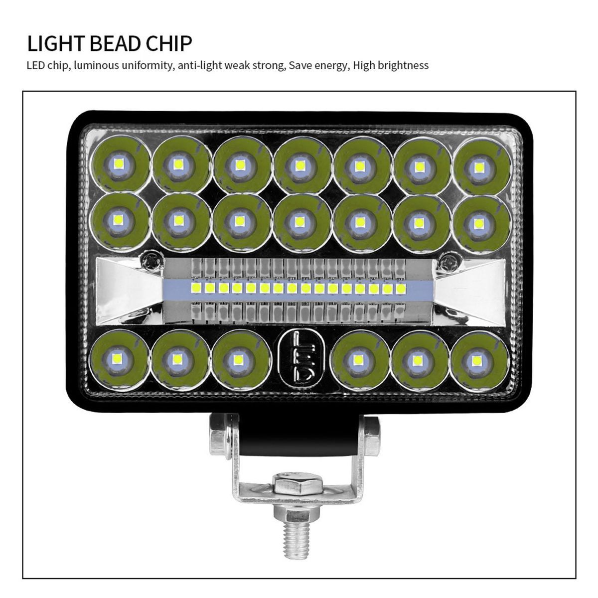 1Pcs 108W 5inch 6500K LED Work Light Fog & Driving Light Waterproof Flood & Spot Combo Lights for 9-30V Cars Trucks Off-road ATV SUV Trailer Yatch